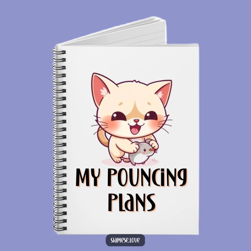 Funny Cat Mouse Toy Notebook - Kawaii Character Journal, Creative Gift!