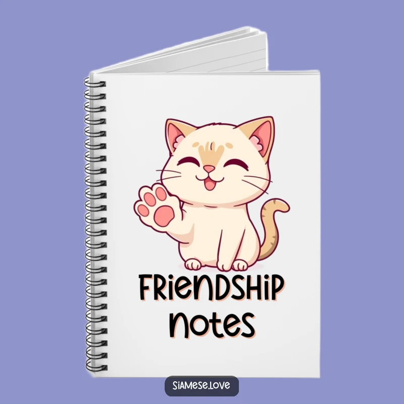 Funny Kawaii Siamese Cat Paw Notebook: Jot Down Friendly Thoughts