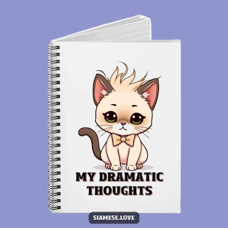 Funny Siamese Cat Notebook - Diva Journal - Stylish Writer's Gift