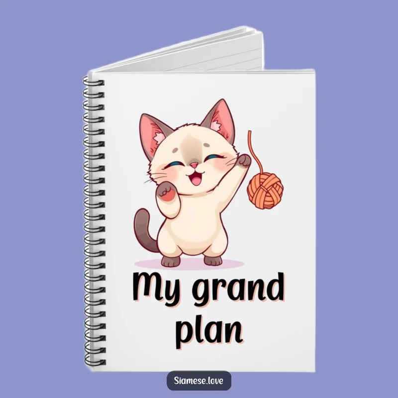 Funny Siamese Cat Yarn Notebook: Jot Down Ideas with Hilarious Feline Flair