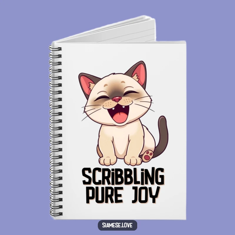 Funny Siamese Cat Yawn Notebook - Jot Down Ideas with Happy Feline!