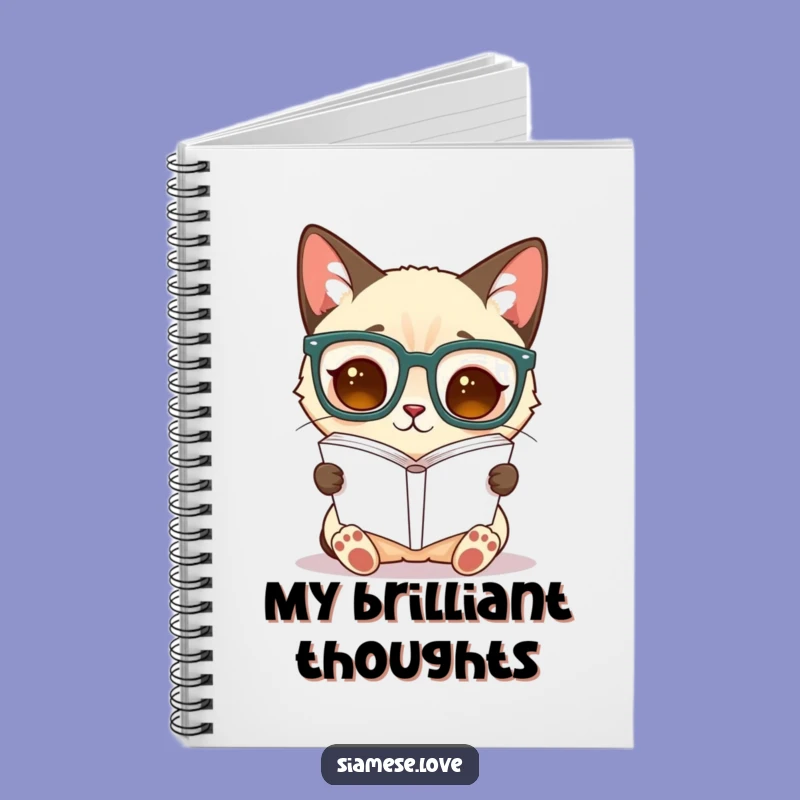 Funny Siamese Cat Notebook - Upside Down Studies Journal