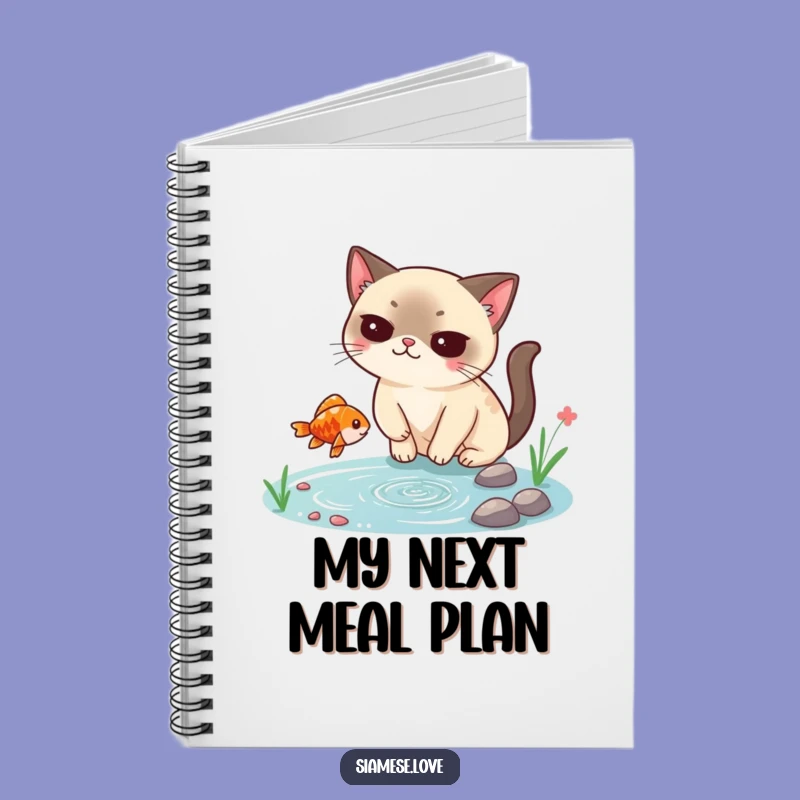 Funny Siamese Cat Notebook: Smug Fish Catcher Ideas, Journal Gift for Cat Lovers