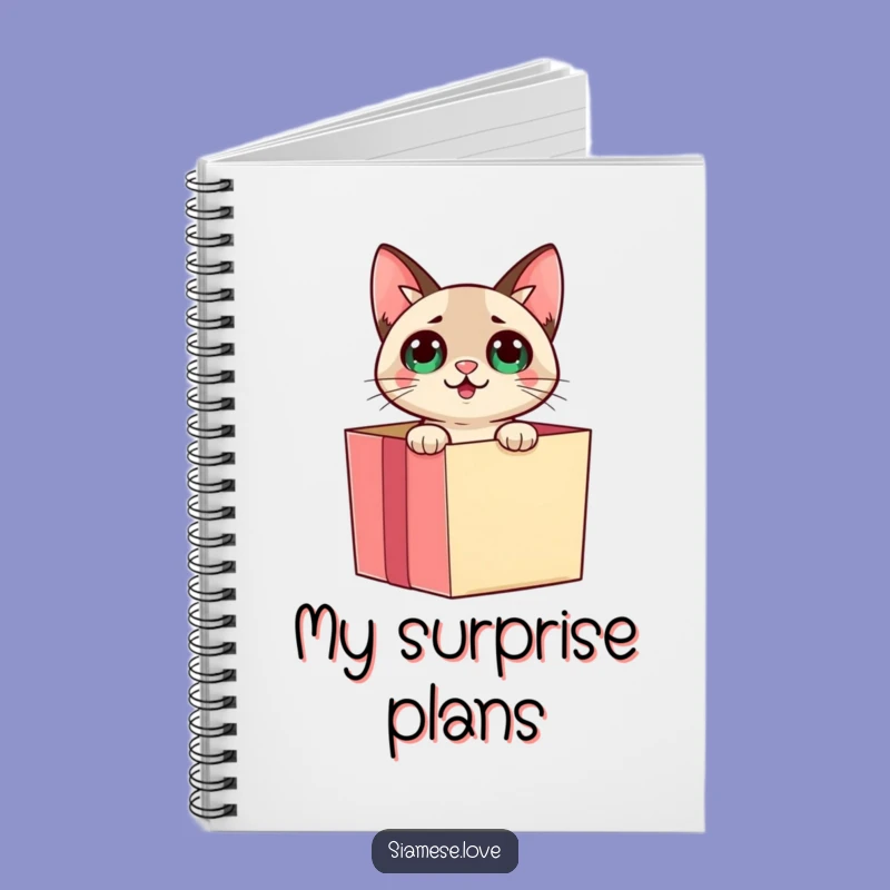 Funny Surprise Siamese Cat Notebook: Capture Ideas With Playful Charm