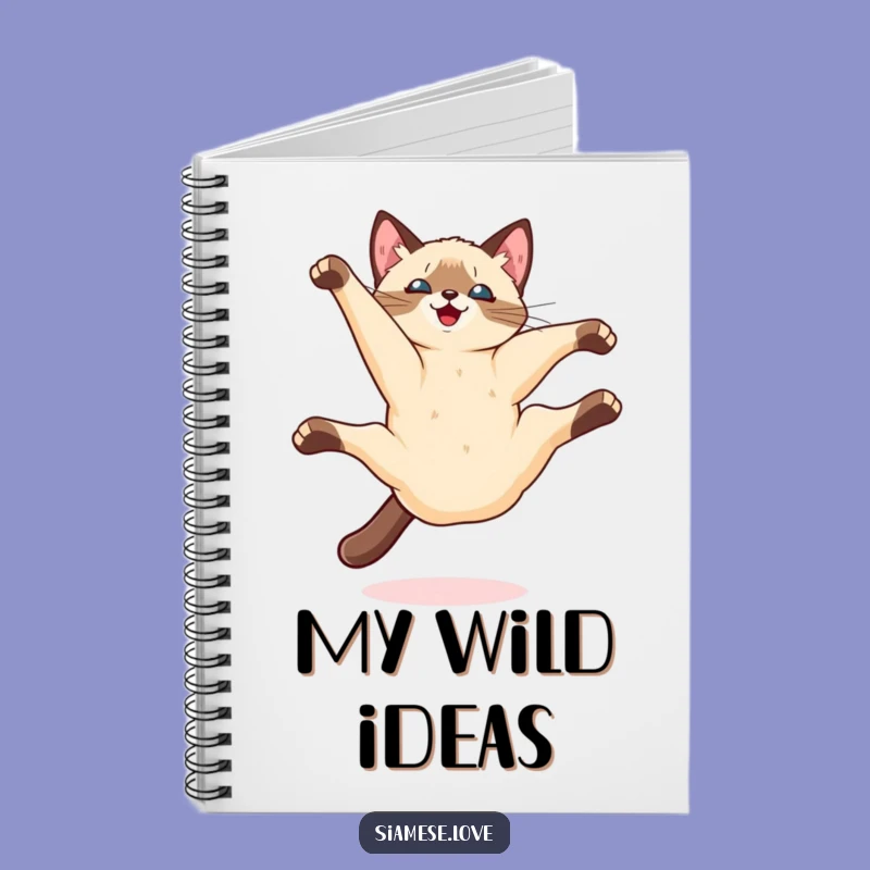 Funny Kawaii Siamese Cat Somersault Notebook: Capture Your Energetic Ideas