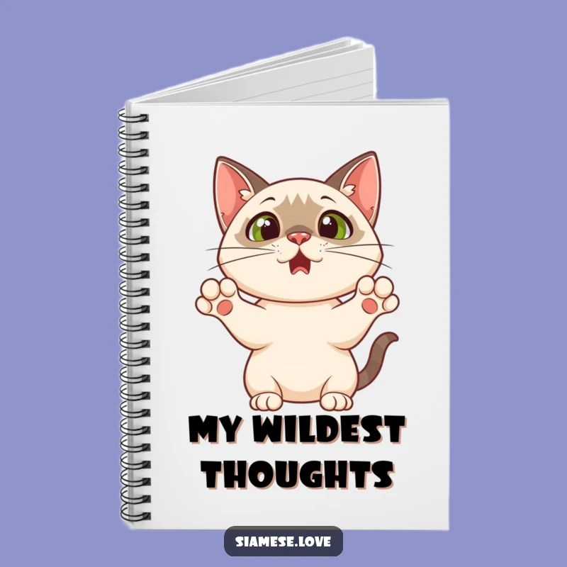Funny Siamese Cat Notebook: Surprised Paws Up Journal - A Hilarious Gift!