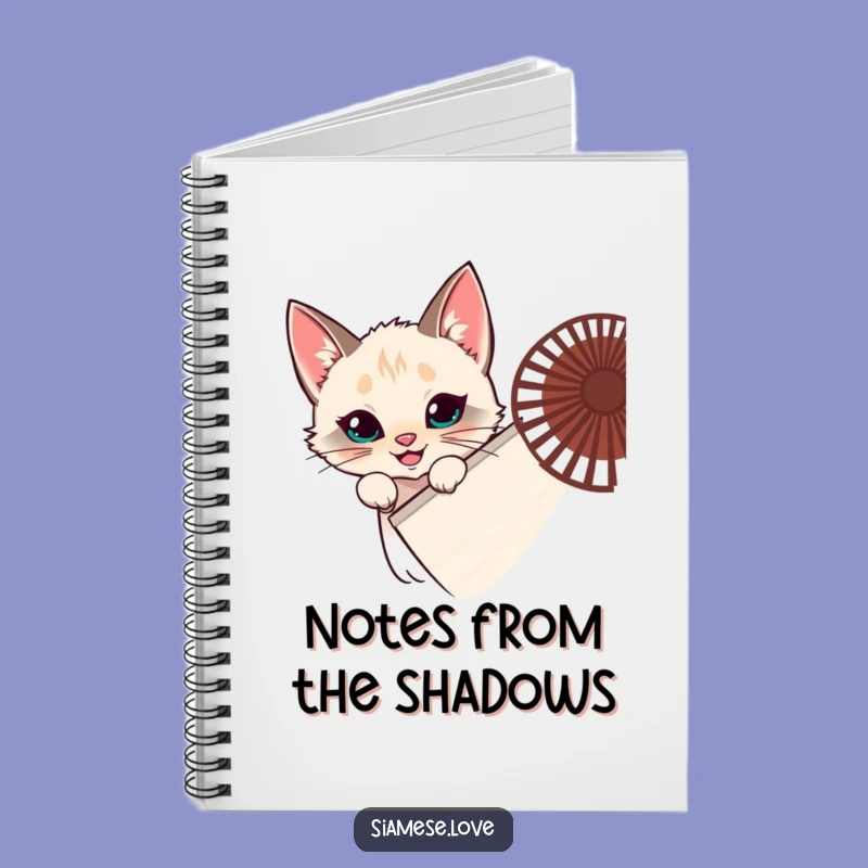 Funny Siamese Cat Fan Hideout Notebook - Mischievous Feline Journal Gift!