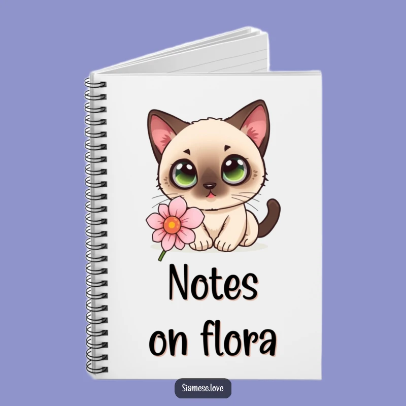 Funny Cat Flower Notebook - Kawaii Character Journal, Creative Gift!