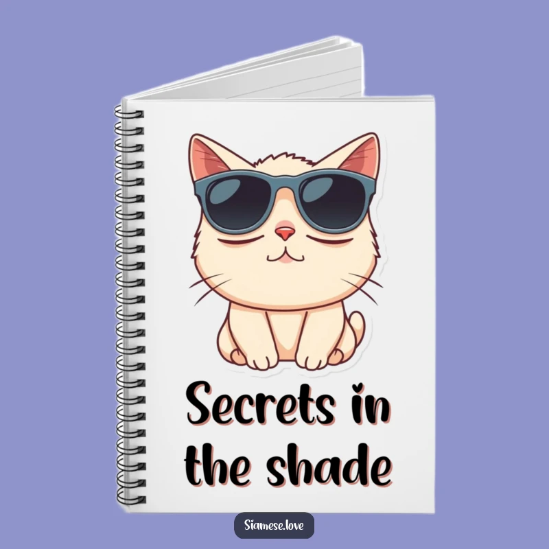 Funny Siamese Cat Sunglasses Notebook - Jot Down Ideas with Cool Feline!