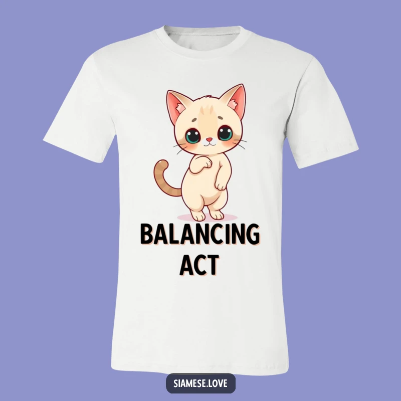 Funny Siamese Cat Balance T-Shirt: Show Off Your Tricks!