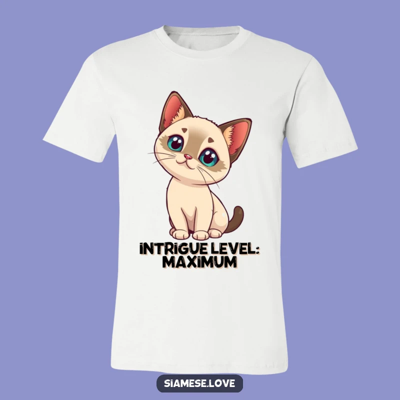 Funny Cat Head Tilt T-Shirt - Kawaii Siamese Intrigue Tee, Hilarious Gift!