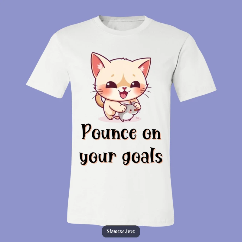 Funny Cat Mouse Toy T-Shirt - Kawaii Siamese Action Tee, Hilarious Gift!