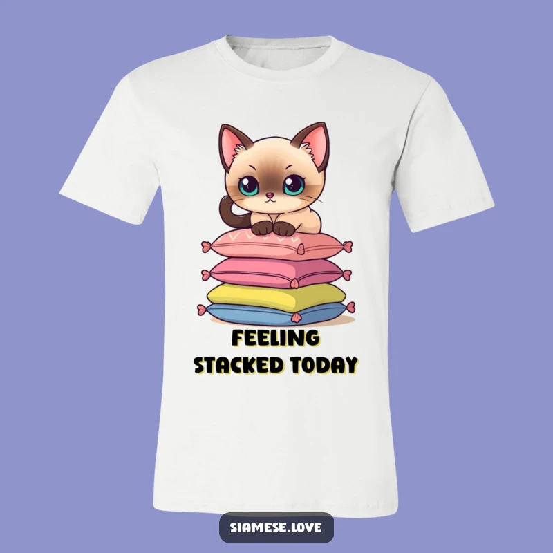 Funny Siamese Cat T-Shirt: Cushion Perch Style, Hilarious Feline Wear