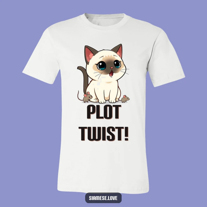 Funny Kawaii Siamese Cat T-Shirt: Shocked Pet Life Tee for Cat Lovers