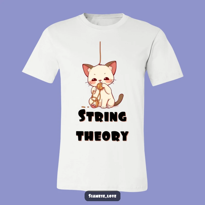 Funny Siamese Cat Yarn T-Shirt: Playful Kitten, Hilarious Gift Idea