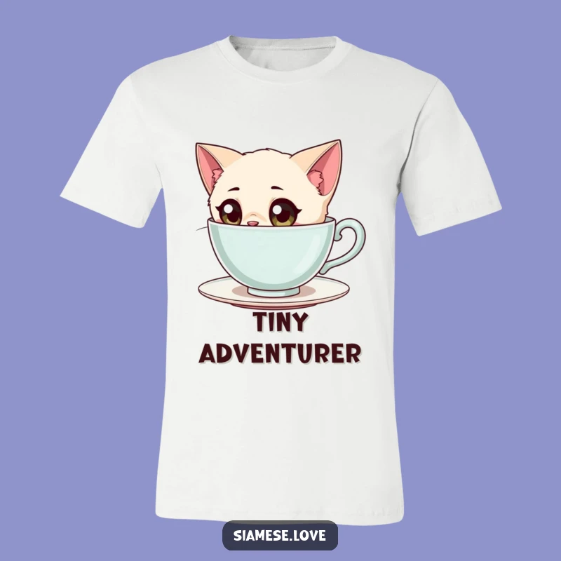Funny Siamese Cat Tea T-Shirt: Curious Explorer Gift for Cat Fans