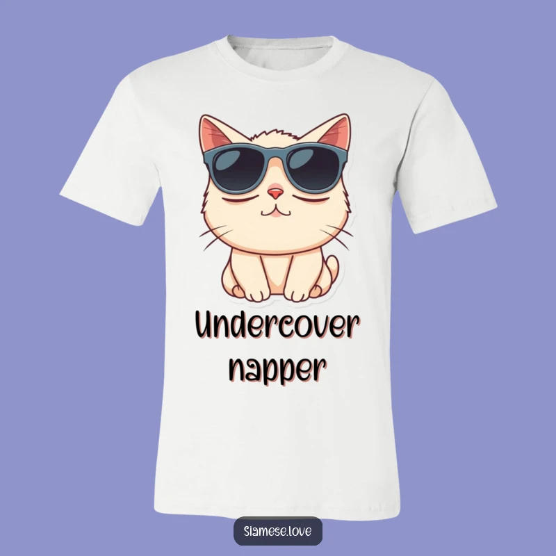 Funny Siamese Cat Sunglasses T-Shirt - Sleepy & Stylish Funny Cat Gift!