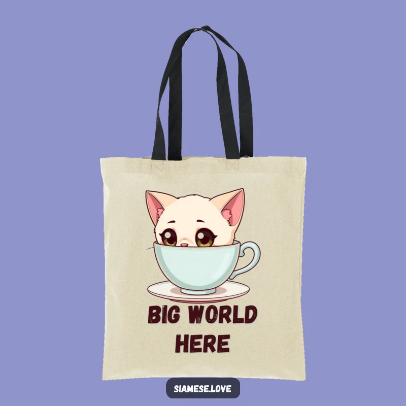 Funny Siamese Cat Tea Tote Bag: Carry Your Curiosity in Style