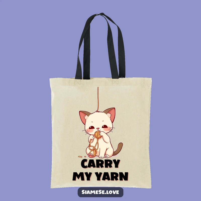 Funny Siamese Cat Yarn Tote Bag: Carry Your Essentials with Playfulness