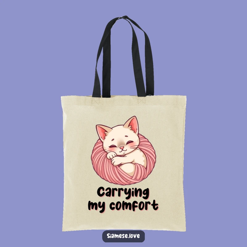 Funny Content Siamese Cat Yarn Ball Tote Bag - Crafty & Cute Gift!