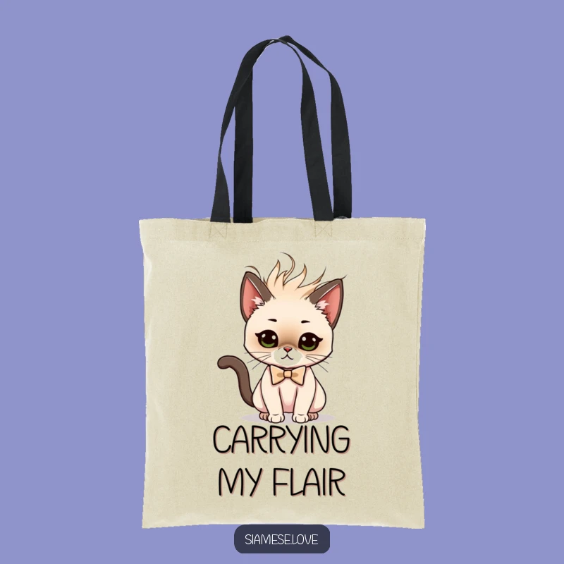 Funny Siamese Cat Tote Bag - Diva Carry-All - Fashionable Gift