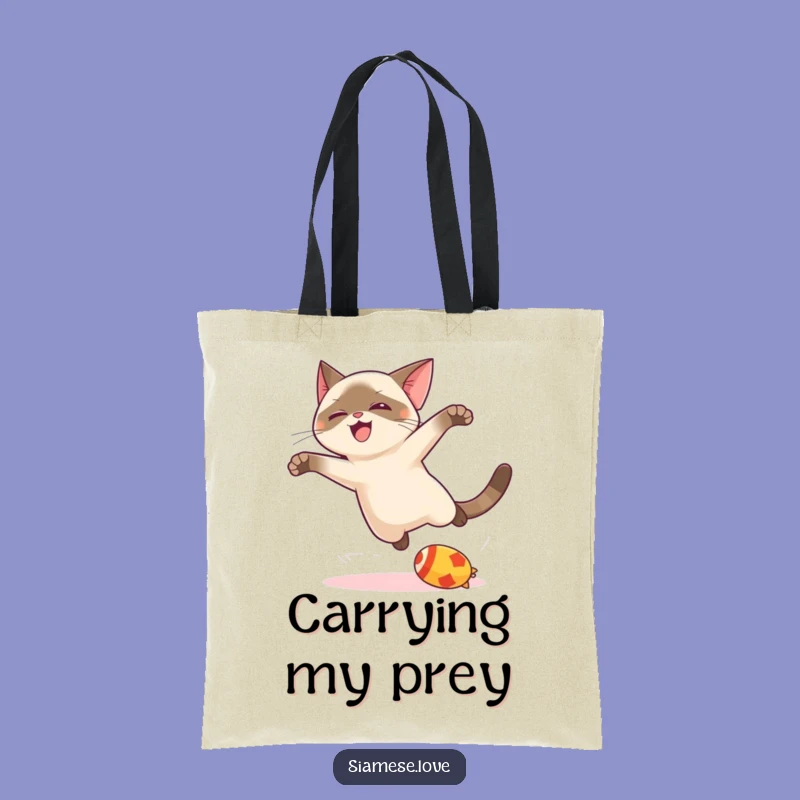 Funny Kawaii Siamese Cat Leap Tote Bag - Stylish & Playful Gift for Shoppers