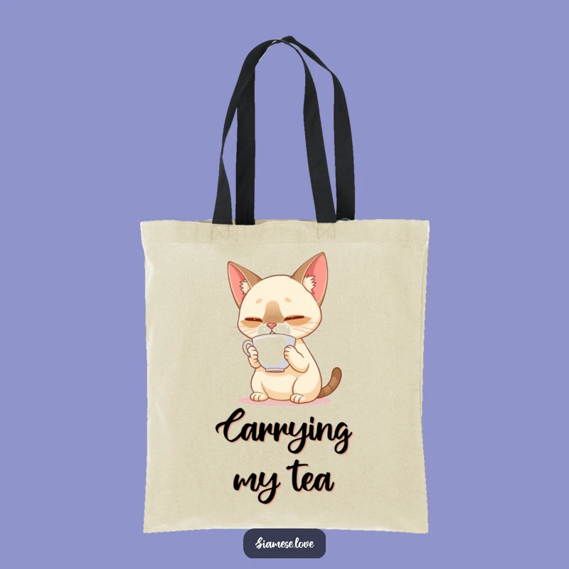 Funny Siamese Cat Tea Tote Bag: Carry Your Essentials With Grace