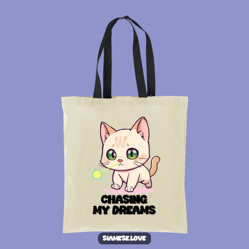 Funny Siamese Cat Laser Dot Tote Bag: Carry Your Laughs in Style!