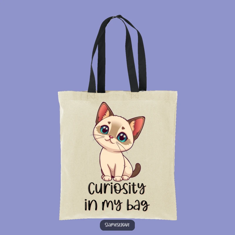 Funny Cat Head Tilt Tote Bag - Kawaii Siamese Carryall, Perfect Gift!