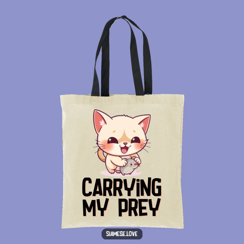 Funny Cat Mouse Toy Tote Bag - Kawaii Siamese Carryall, Perfect Gift!