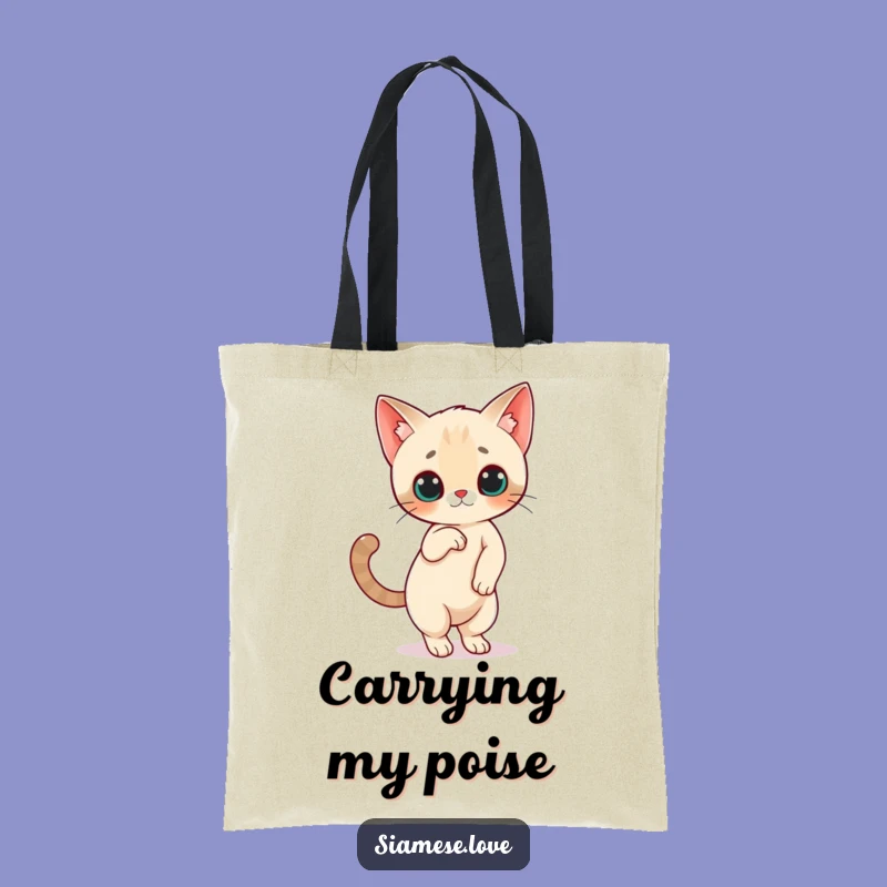 Funny Siamese Cat Balance Tote Bag: Carry Your Confidence in Style!