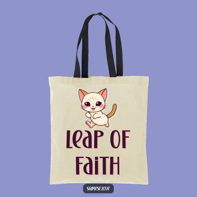 Funny Siamese Cat Leap Tote Bag: Carry Your Enthusiasm with Style