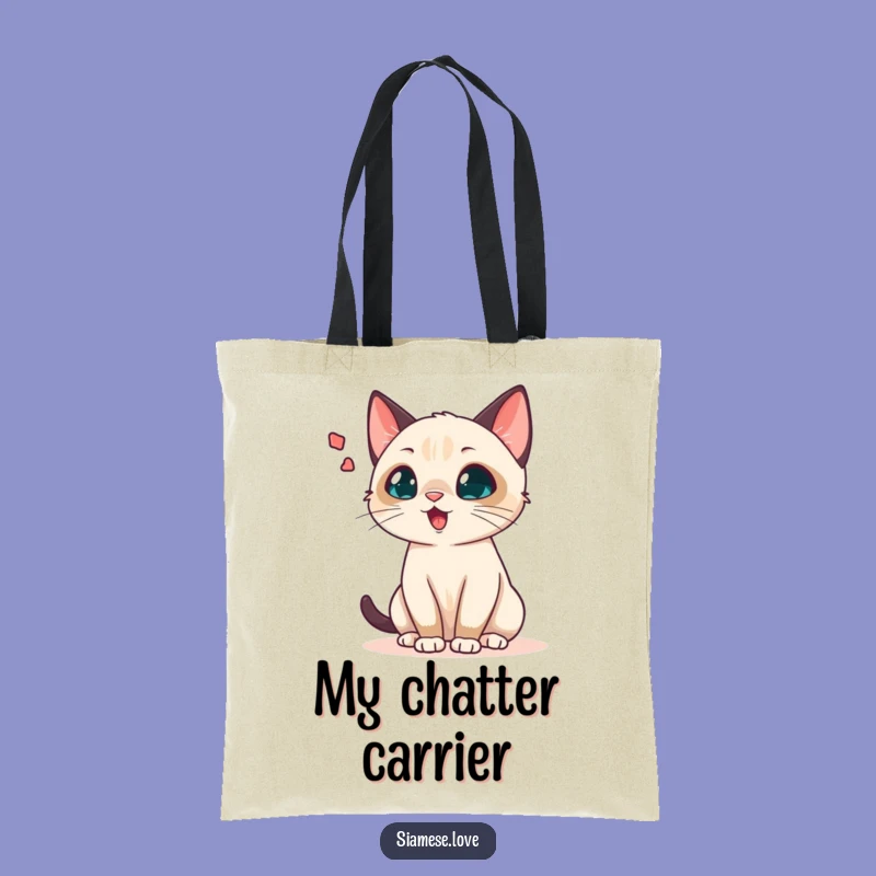 Funny Chattering Siamese Cat Tote Bag - Carry Your Cat's Voice